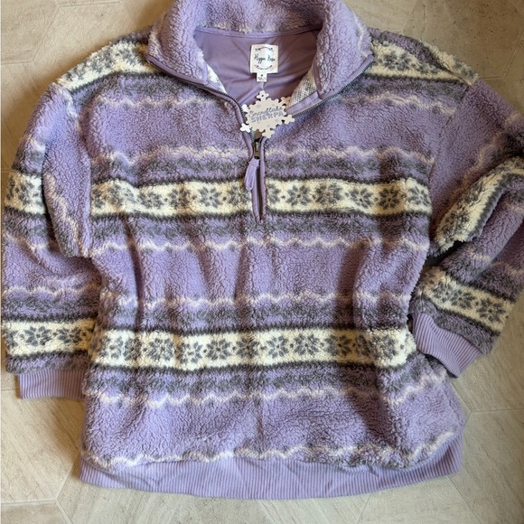 Hippie Rose Jackets & Blazers - Hippie Rose Lavender teddy Sherpa Quarter-Zip